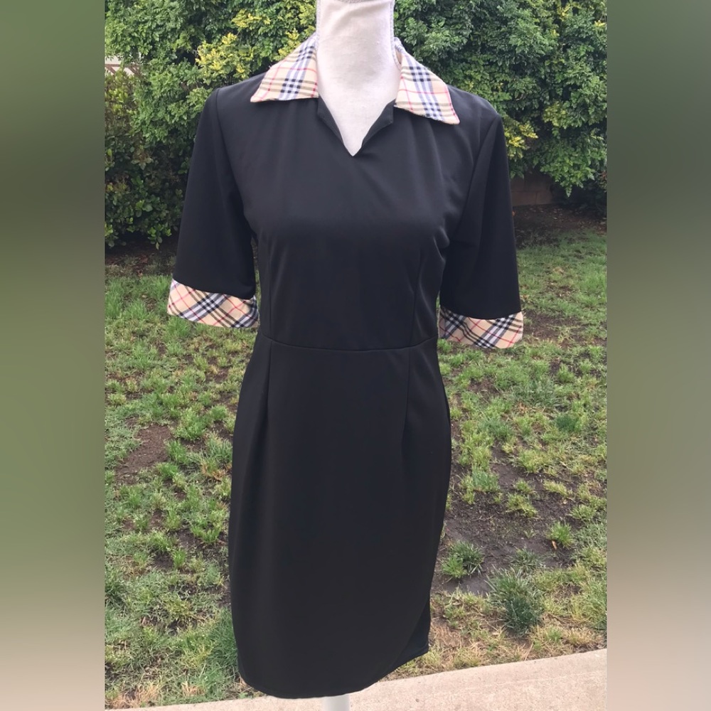 Black with Plaid trim Designer Style